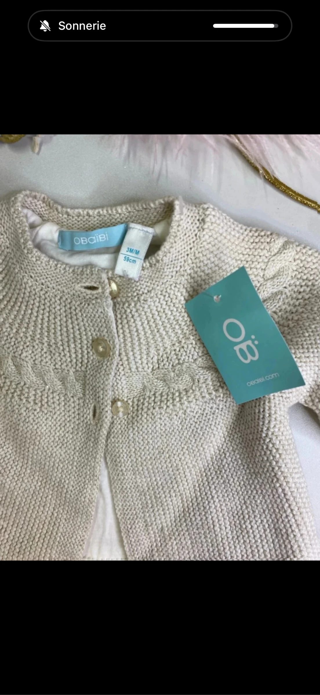 Gilet Bebê menina - novo - obaïbi - Tamanho 3 meses – photo 2